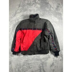 Vintage Western Saddlebrook Aztec Jacket Medium Rugged Look Red And Black